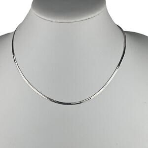 Amberta Sterling Silver Necklace 17-7/8" Flat Snake Chain